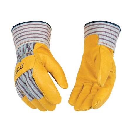 Kinco Kinco Men's Indoor/Outdoor Palm Gloves Yellow L 1 pair 1917-L